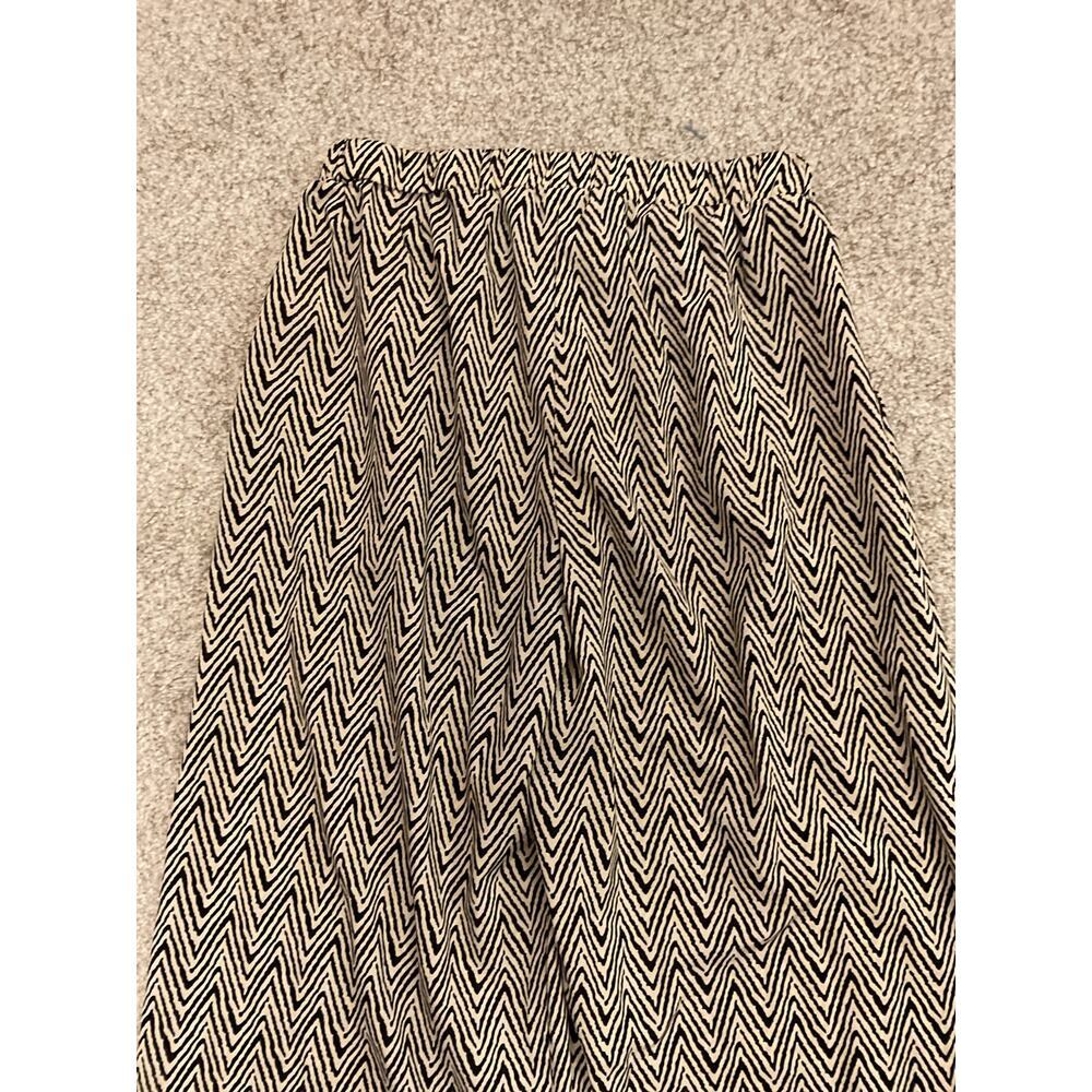 Umgee Boho Wide Leg Drawstring Waist Pants | Silky Chevron Print | Size Small - Picture 8 of 8